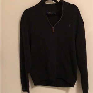 Men’s polo half zip black sweater